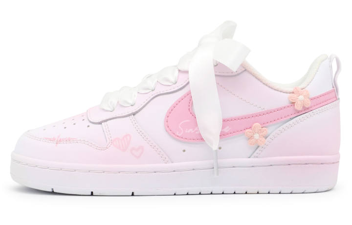 Nike Nike Court Borough Low 2 Low top Kids' Skateboarding Shoes Pink White Teenagers
