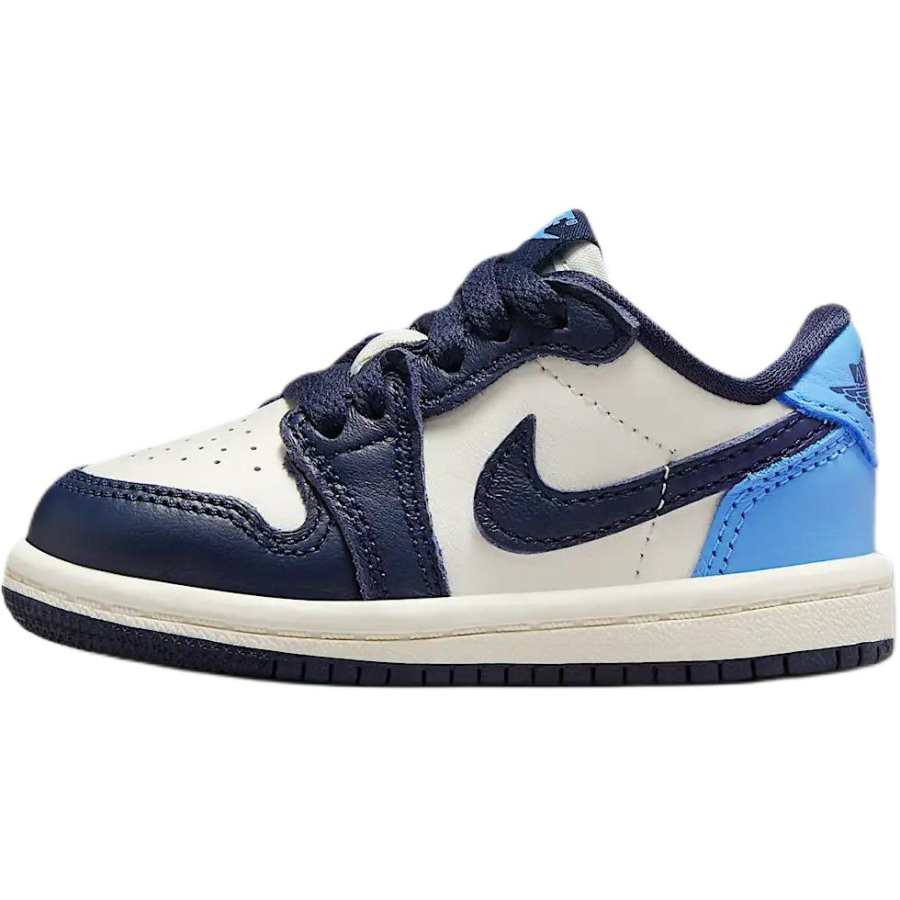 Jordan Jordan Air Jordan 1 Slip Resistant Abrasion Resistant Low top Toddler Shoes Black White Blue Infant And Toddler