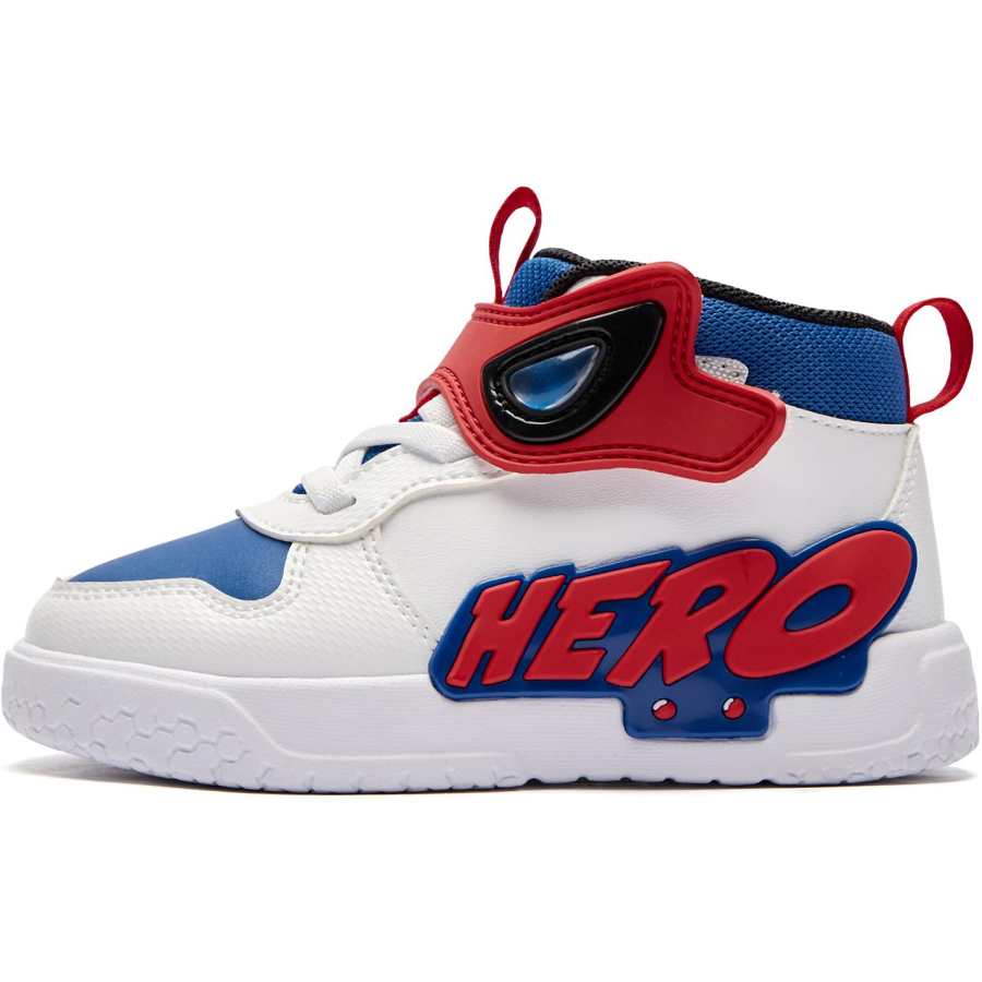 QIAODAN Slip Resistant Abrasion Resistant Slip Resistant Abrasion Resistant Mid top Toddler Shoes White Blue