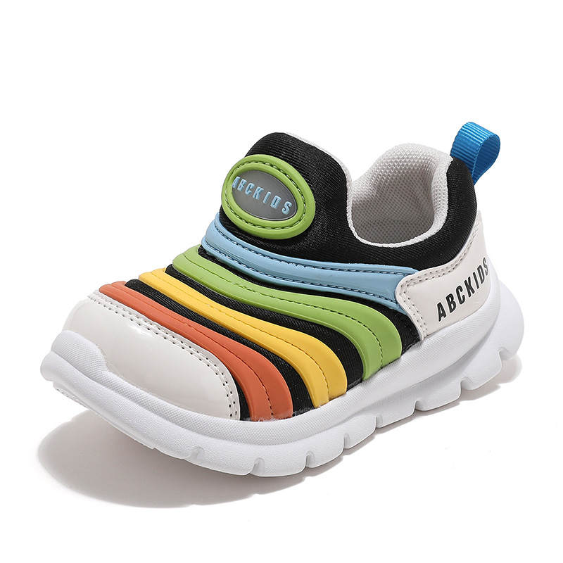 ABC KIDS Synthetic Leather Cushioning, Wear Resistant Low top Toddler Shoes Beige Black Multicolor Infant And Toddler