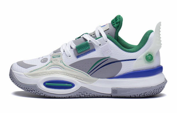 Li-Ning YOUNG Li Ning YOUNG All City 10 Synthetic Leather Cushioning Rebound Low top Basketball Shoes White Unisex