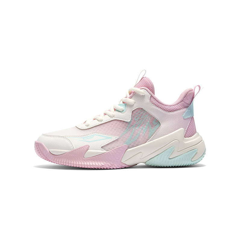 361°KIDS Brave Warrior 2.0 Synthetic Leather Low top Basketball Shoes Pink Gauze Style Unisex