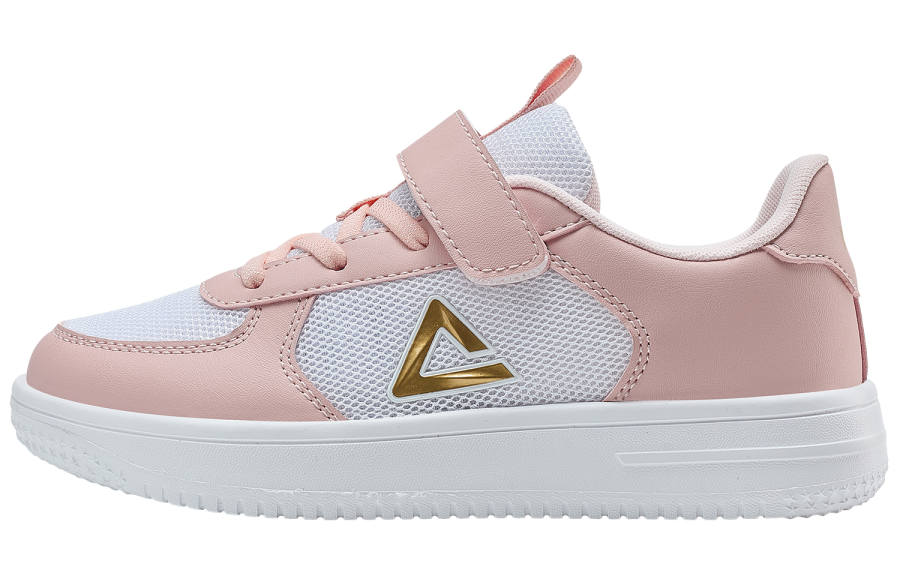 PEAK Slip Resistant Abrasion Resistant Low top Kids' Skateboarding Shoes White Pink