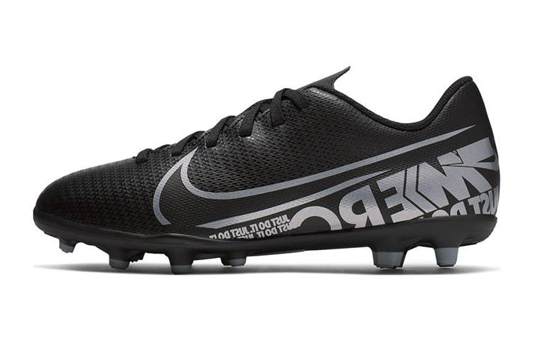 Nike Nike Mercurial Vapor 13 Slip Resistant Cushioning Abrasion Resistant Low top Soccer Shoes Black Silver Kids'