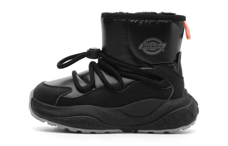 Dickies American Kids' Shoes Individual All Black Fashion Versatile Soft And Comfortable Fleece Lined High top