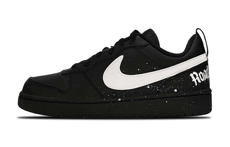Nike Nike Court Borough Leather Low top Kids' Skateboarding Shoes Black White Teenagers