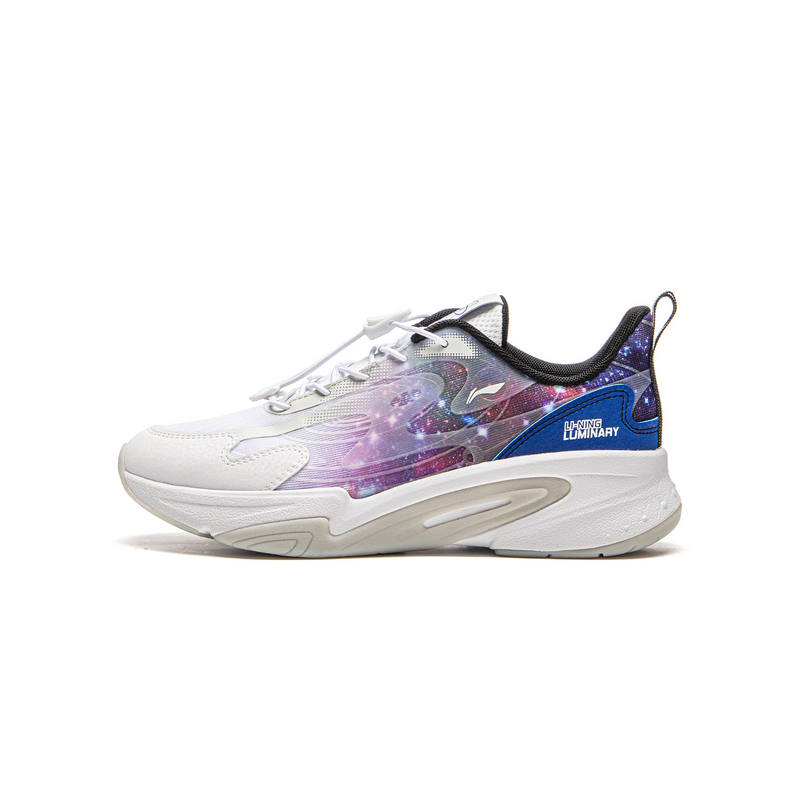 Li-Ning YOUNG Li Ning YOUNG Synthetic Leather Fashion Low top Casual Shoes White Purple Teenagers