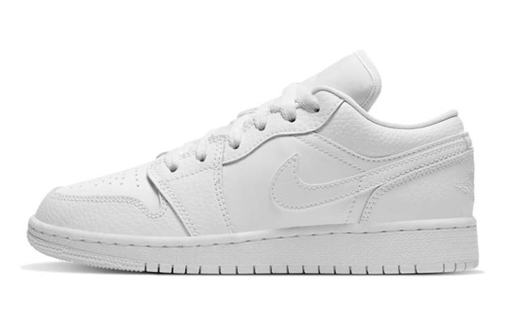 Jordan Jordan 1 Low Triple White Tumbled Leather GS