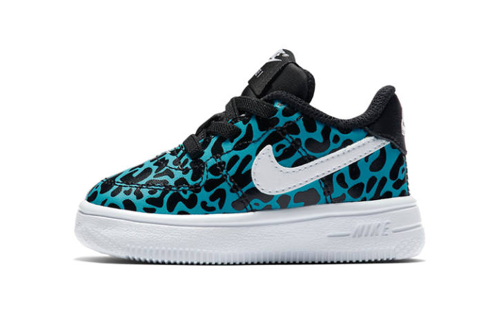 Nike Nike Force 1 '18 TD Leopard Print Low top Skateboard Shoes Lake Blue Infant And Toddler
