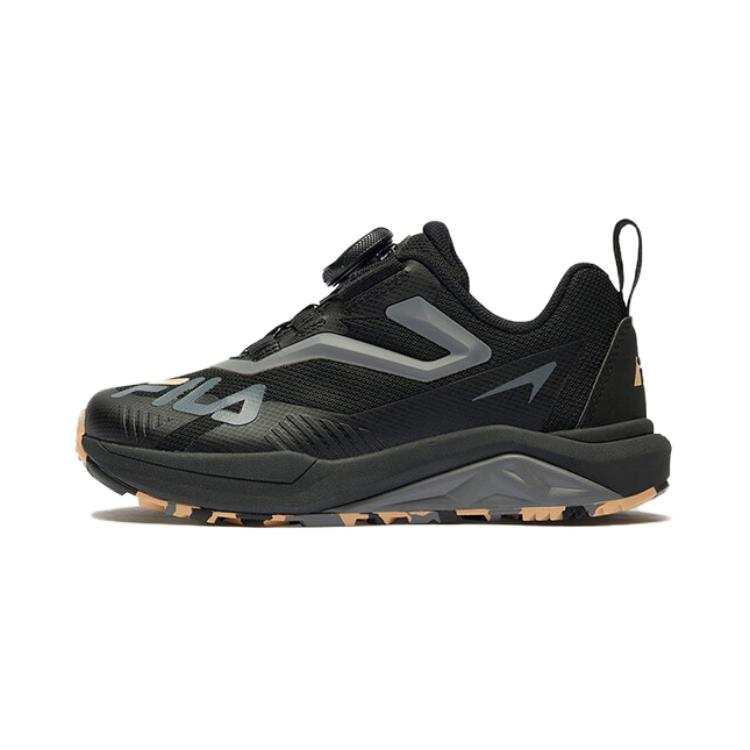FILA KIDS Slip Resistant Abrasion Resistant Low top Kids' Outdoor Shoes Black Children Aged 3 7 Years Old