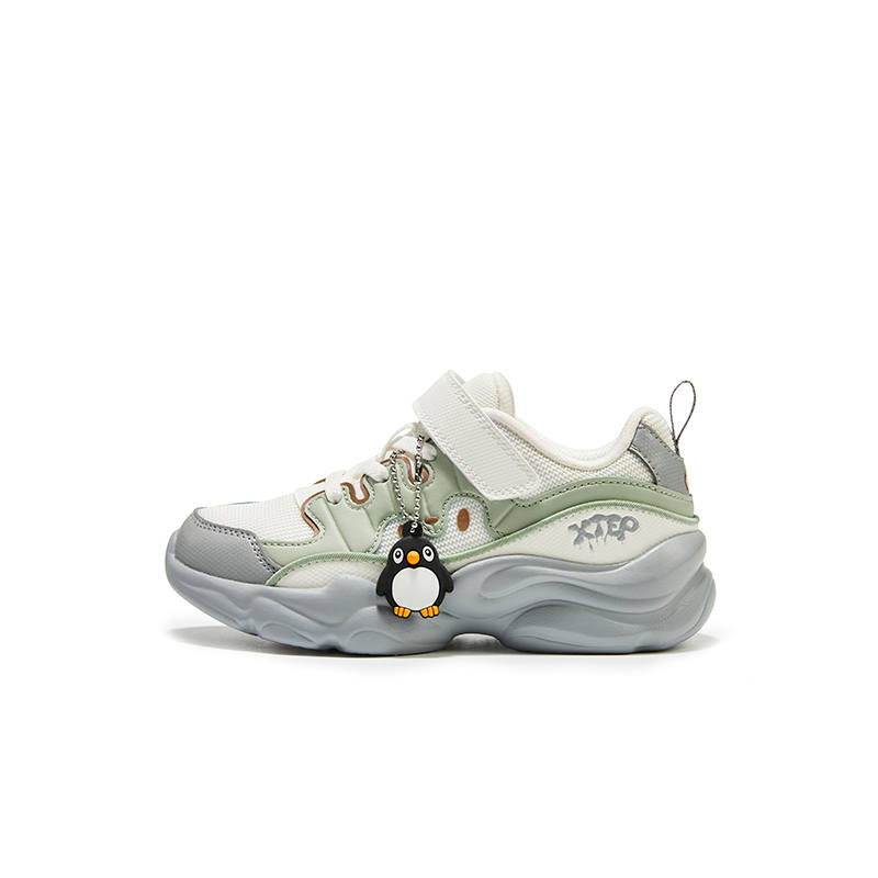 XTEP Abrasion Resistant Low top Kids Lifestyle Shoes Sail White Olive Kids'