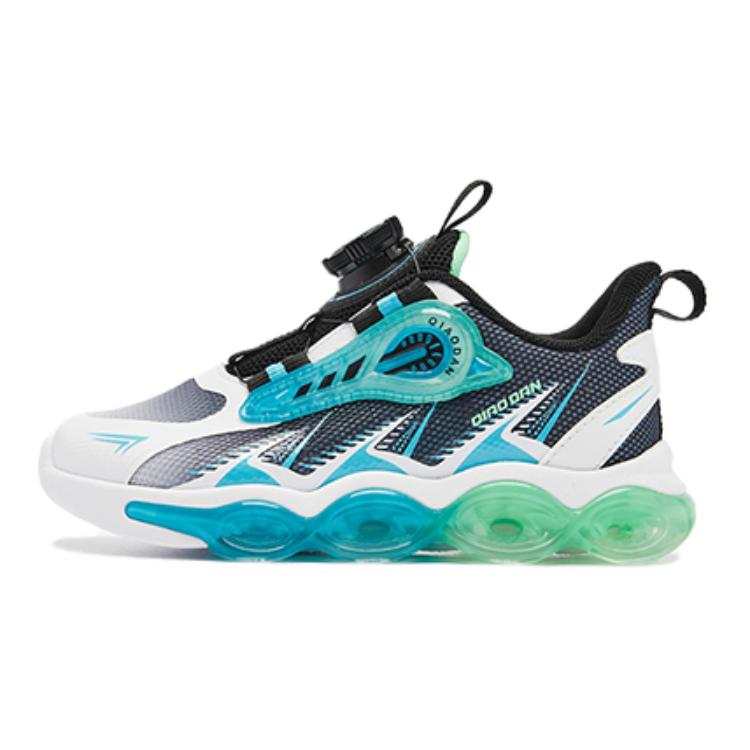 QIAODAN Slip Resistant Cushioning Abrasion Resistant Low top Kids' Running Shoes Black White Blue Kids'