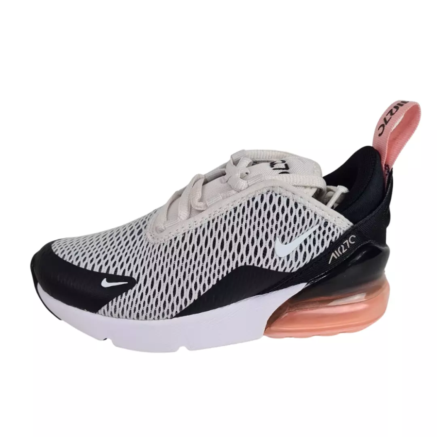 Nike Nike Air Max 270 Abrasion Resistant Low top Kids' Running Shoes Gray Black Children Aged 3 7 Years Old