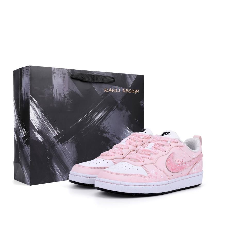 Nike Nike Court Borough Cherry Blossom Bunny Stroll Synthetic Leather Kids' Skateboarding Shoes Teenagers