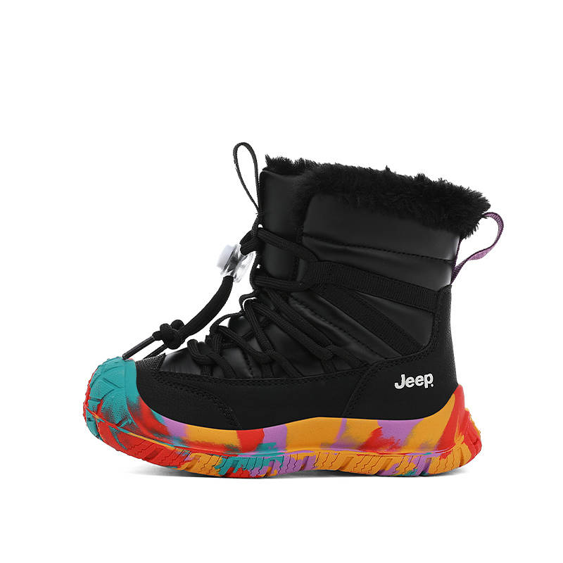 Jeep Slip Resistant Anti Kick Abrasion Resistant Waterproof Thermal Mid top Snow Boots Kids'