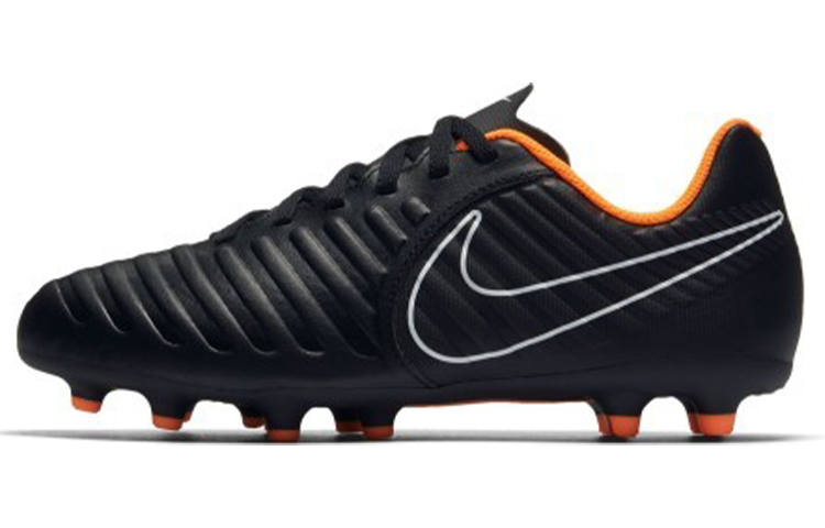 Nike Nike Tiempo Legend 7 Club FG Slip Resistant Cushioning Abrasion Resistant Low top Kids' Soccer Shoes Black Orange Kids'