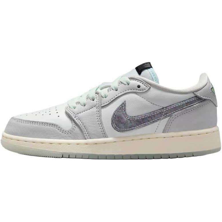 Jordan Jordan Air Jordan 1 Low top Basketball Shoes White Gray Green Unisex