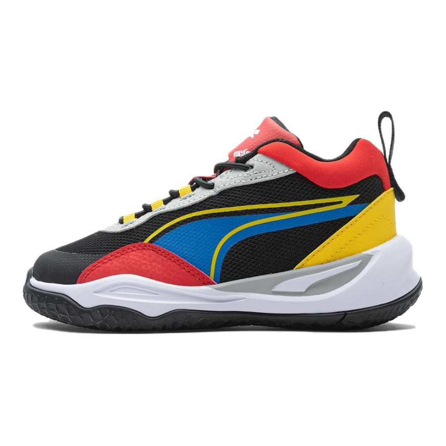 PUMA Playmaker AC PS Abrasion Resistant Breathable Low top Kids Lifestyle Shoes Black Blue Kids'