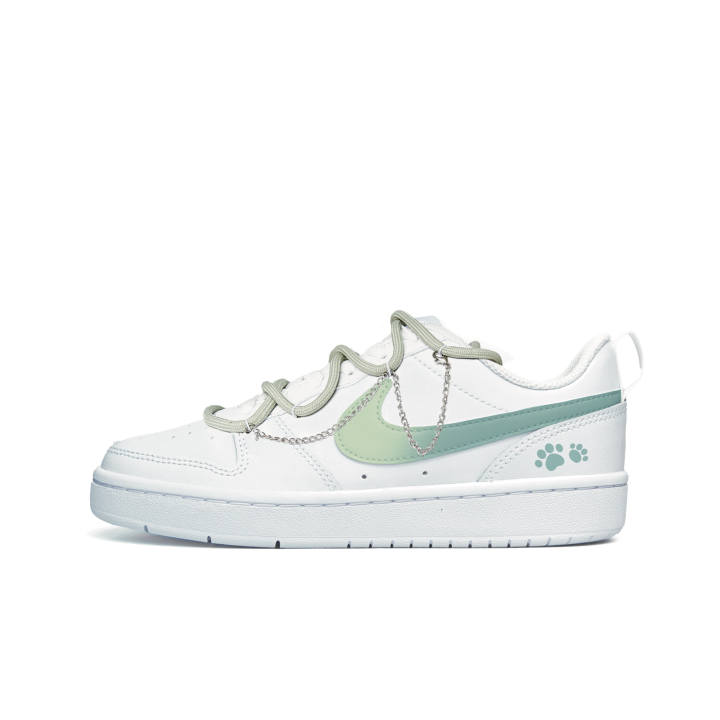 Nike Nike Court Borough Cloud Hunt White Leather Slip Resistant Cushioning Abrasion Resistant