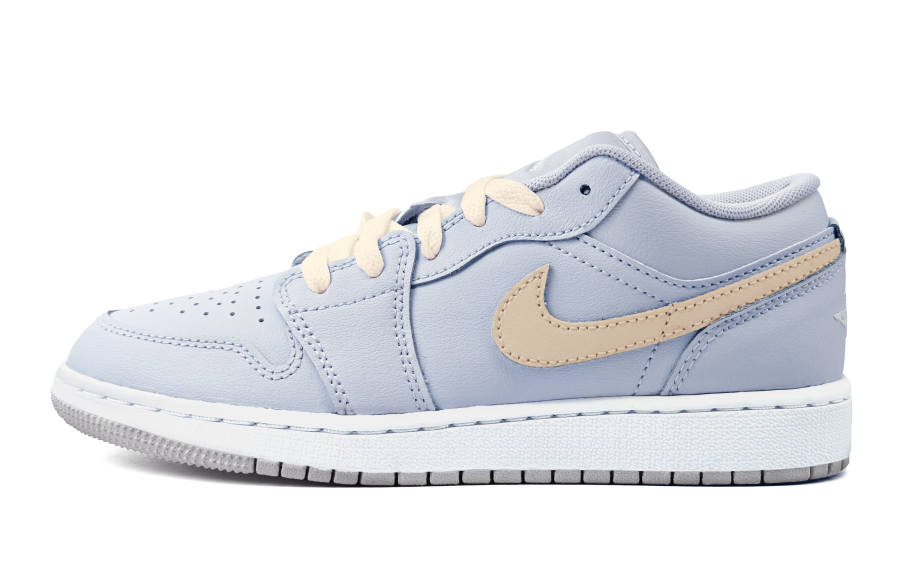 Jordan Jordan AJ1Air Jordan 1 Beige Rhythm Cushioning, Wear Resistant Low top Children's Basketball Shoes Ecru Teenagers