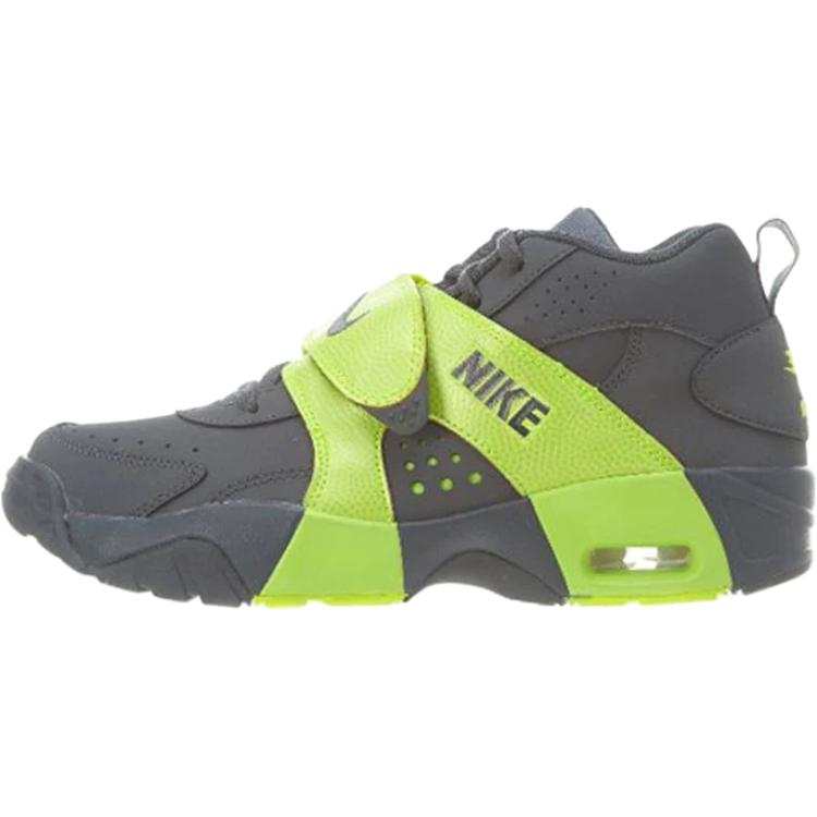 Nike Nike Air Veer Abrasion Resistant Mid top Children's Basketball Shoes Gray Green Teenagers