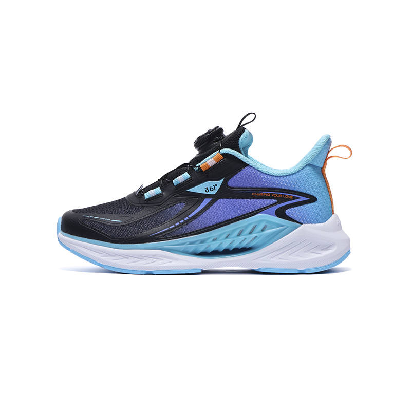 361°KIDS Abrasion Resistant Lightweight Cushioning Running Shoes Carbon Black/Optical Purple/Sky Teal Teenagers