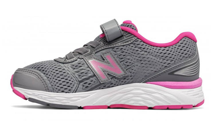 New Balance New Balance V5 'Hook And Loop' Cushioning Abrasion Resistant Breathable Low top Kids Lifestyle Shoes Gray Pink Kids'