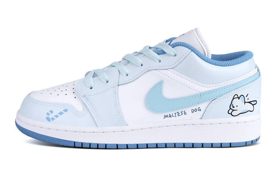 Jordan Jordan Air Jordan 1 Low top Children's Basketball Shoes Blue White Teenagers