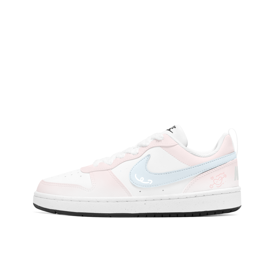 Nike Nike Court Borough Abrasion Resistant Abrasion Resistant Low top Kids' Skateboarding Shoes Pink Blue Teenagers