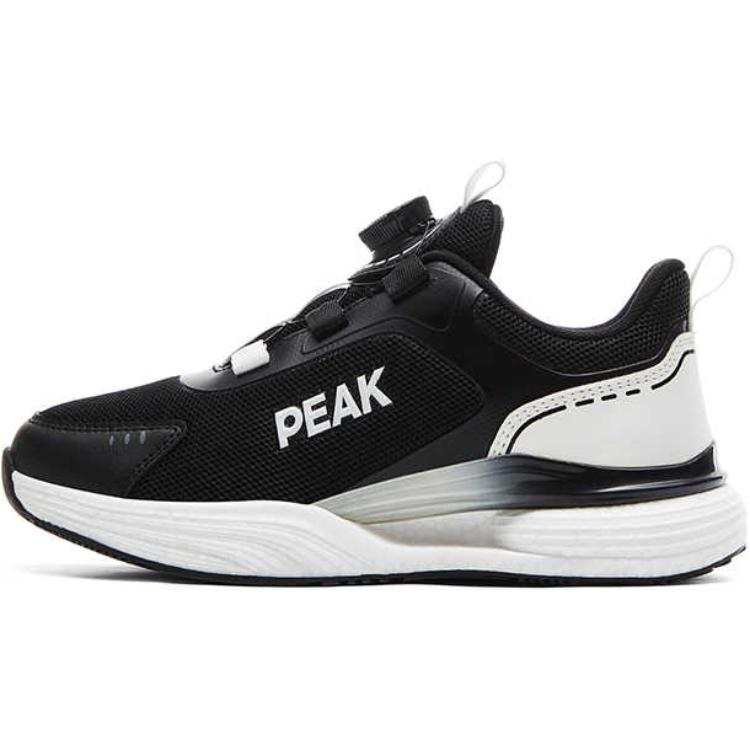 PEAK Comfortable Slip Resistant Abrasion Resistant Low top Kids' Running Shoes Black White Teenagers