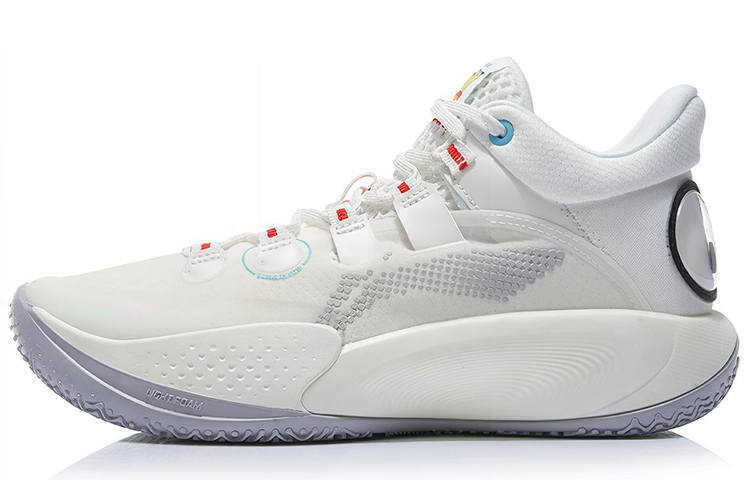 Li-Ning Disney x Li Ning Sonic 9 Low Youth Edition Small Eyes Synthetic Leather Mid top Children's Basketball Shoes Ivory