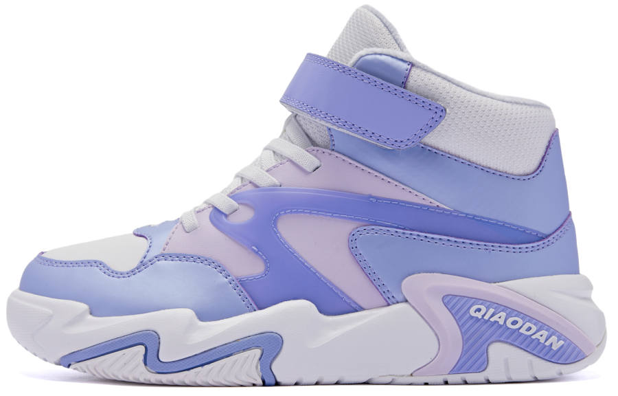QIAODAN Fleece Lined Thermal Comfortable Low top Basketball Shoes Aster Dawn Purple Teenagers