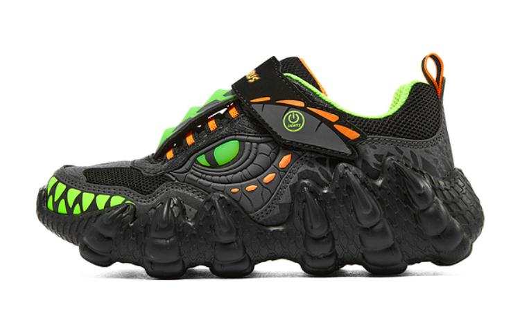 Skechers Slip Resistant Anti Kick Cushioning Abrasion Resistant Low top Kids Lifestyle Shoes Black Green Teenagers