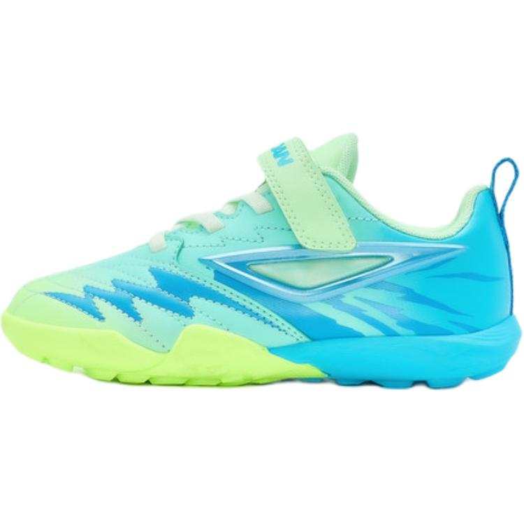 QIAODAN Cushioning Low top Kids' Soccer Shoes Fabric Blue/Ice Green Children Aged 3 7 Years Old