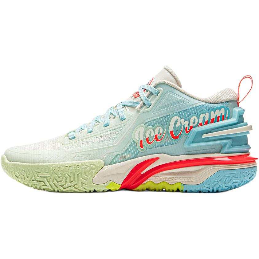 Li-Ning YOUNG Li Ning YOUNG Slip Resistant Support Low top Basketball Shoes White Blue Teenagers