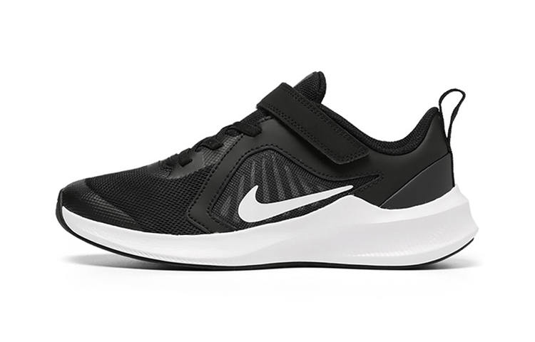 Nike Nike Downshifter 10 Abrasion Resistant Breathable Low top Kids' Running Shoes Black White Children Aged 3 7 Years Old