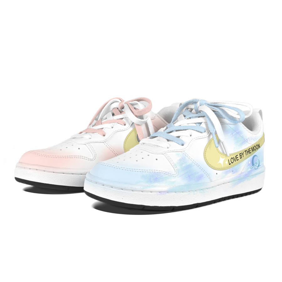 Nike Nike Court Borough Red Heart Bright Moon Abrasion Resistant Low top Kids' Skateboarding Shoes White Teenagers