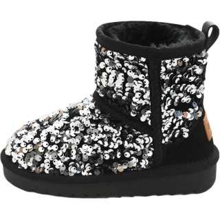 BODING Fleece Lined Comfortable Soft Slip Resistant Thermal High top Kids' Boots Kids' Black