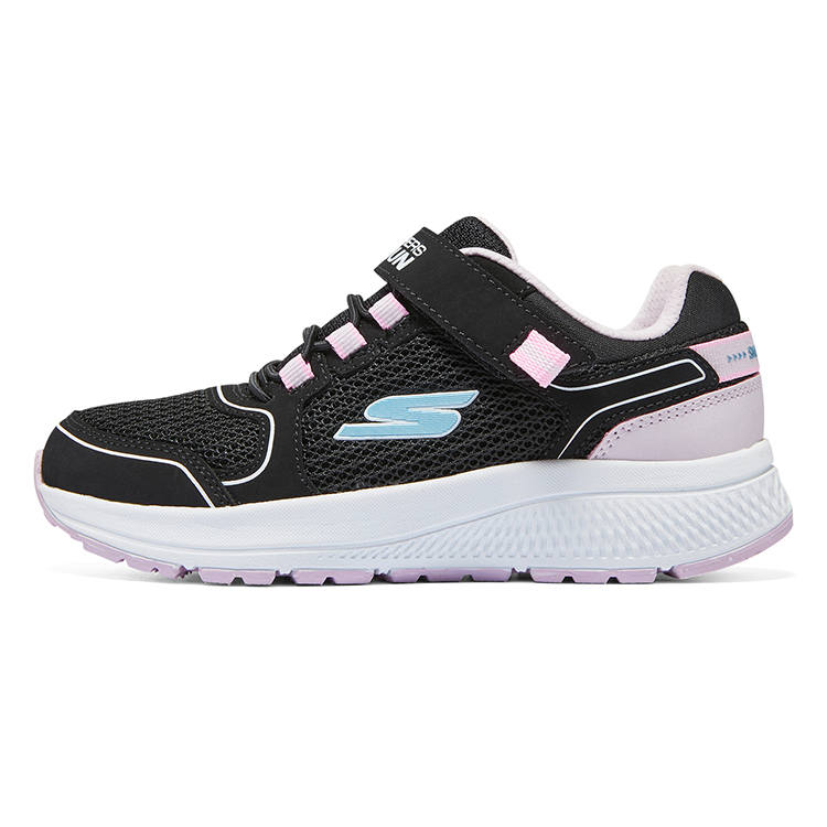 Skechers Go Run Consistent Cushioning Rebound Breathable Low top Kids' Running Shoes Black Pink Blue