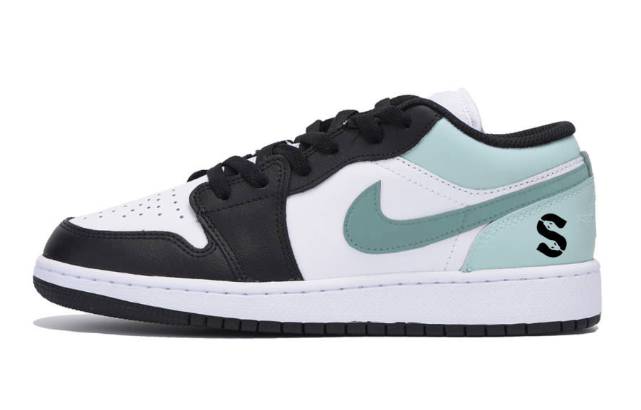 Jordan Jordan Air Jordan 1 Low Kids' Skateboarding Shoes Black Green Teenagers