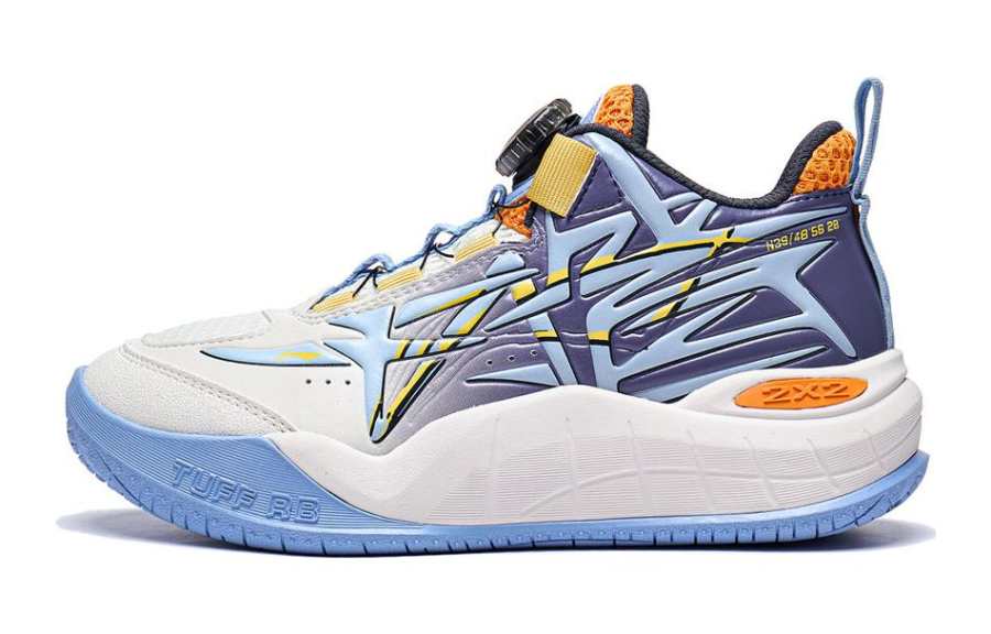 Li-Ning YOUNG Li Ning YOUNG HALO MARS Cushioning Abrasion Resistant Low top Basketball Shoes Beige White Blue Unisex