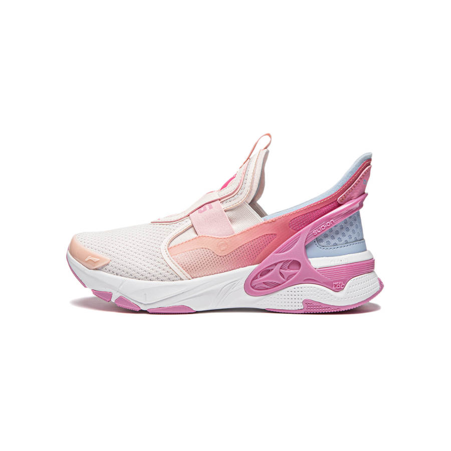 Li-Ning YOUNG Li Ning YOUNG Cushioning Rebound Support Low top Kids Lifestyle Shoes Light Rose Pink/Dream Pink/Clear Sky Blue Kids
