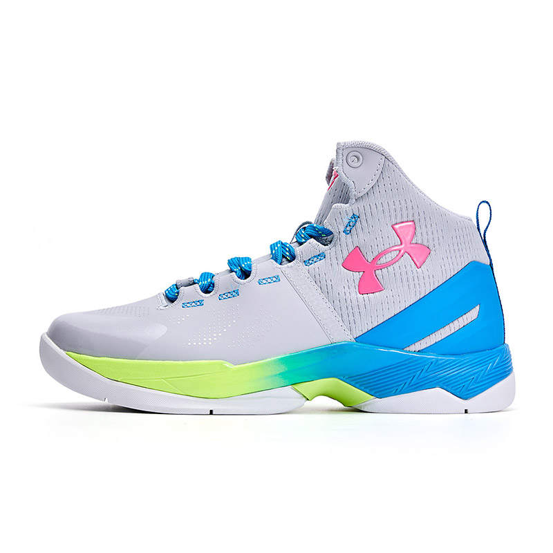 Under Armour Curry 2 Fabric High top Children's Basketball Shoes Gray Unisex