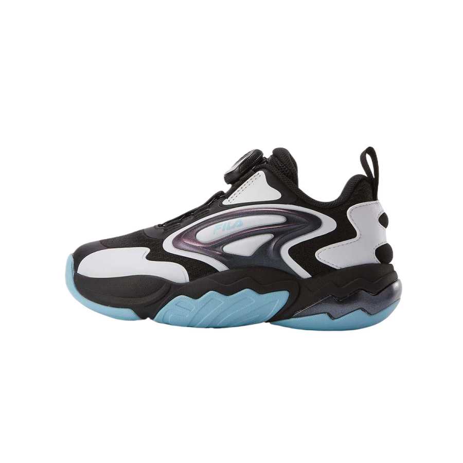 FILA KIDS Slip Resistant Cushioning Abrasion Resistant Low top Children's Basketball Shoes Black Kids'