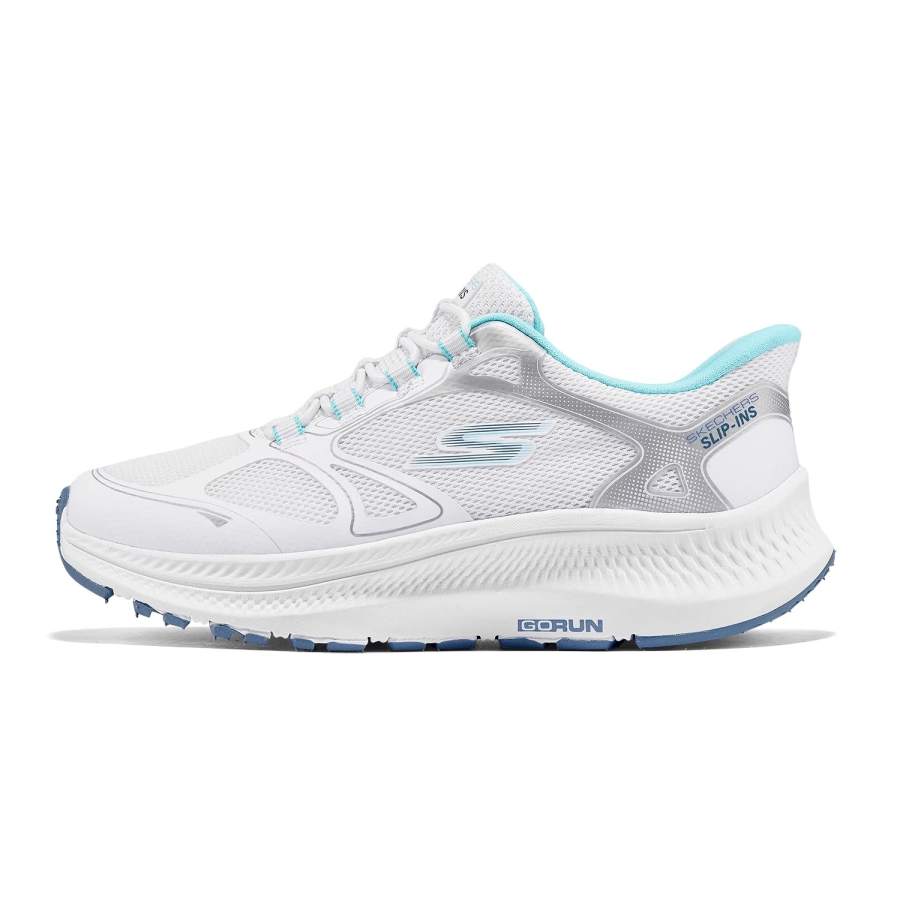 Skechers Kids Fabric Slip Resistant, Abrasion Resistant, Lightweight Cushioning Low top Running Shoes White Kids'