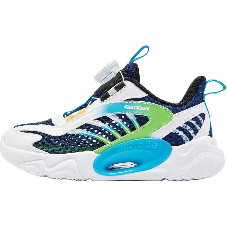 QIAODAN Comfortable And Lightweight Slip Resistant Abrasion Resistant Low top Kids Lifestyle Shoes Blue White