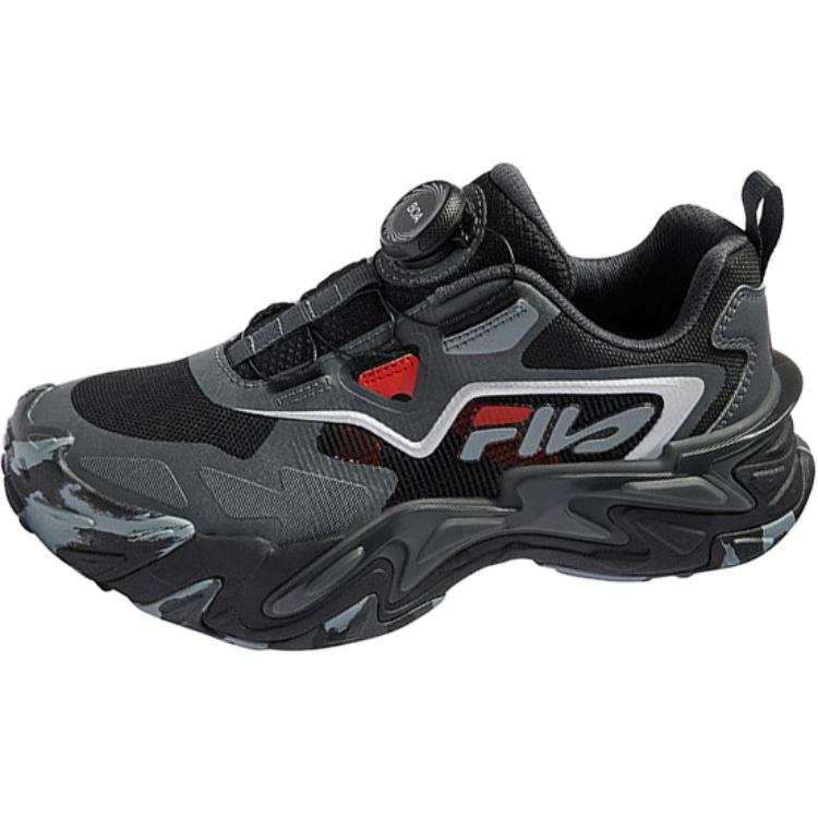 FILA KIDS BOA Slip Resistant Abrasion Resistant Low top Kids' Outdoor Shoes Black Teenagers