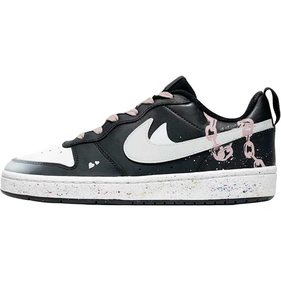 Nike Nike Court Borough Love Shacklock Leather Low top Kids' Skateboarding Shoes Pink Black Teenagers