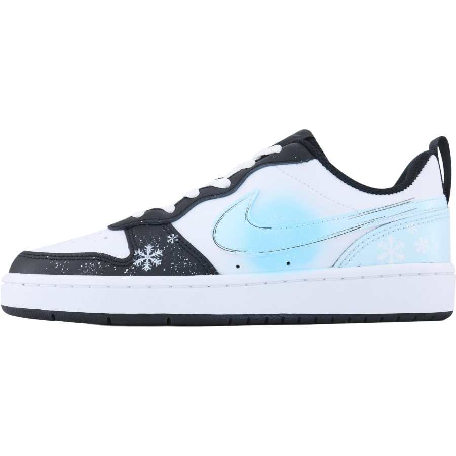 Nike Nike Court Borough Low 2 Winter Snow Follow Leather Low top Kids' Skateboarding Shoes White Black Blue