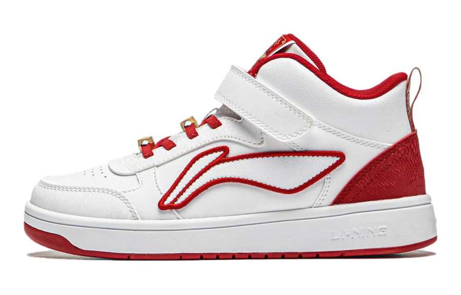 Li-Ning YOUNG Li Ning YOUNG Synthetic Leather Comfortable Kids' Skateboarding Shoes White Red Kids'